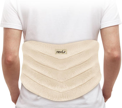 REVIX Microwavable Heating Pad for Back, Extra Large Microwave Heating Wrap for Waist, Stomach, and Shoulders, Moist Heat Therapy for Stress Relief, Adjustable, for Men and Women, Navy