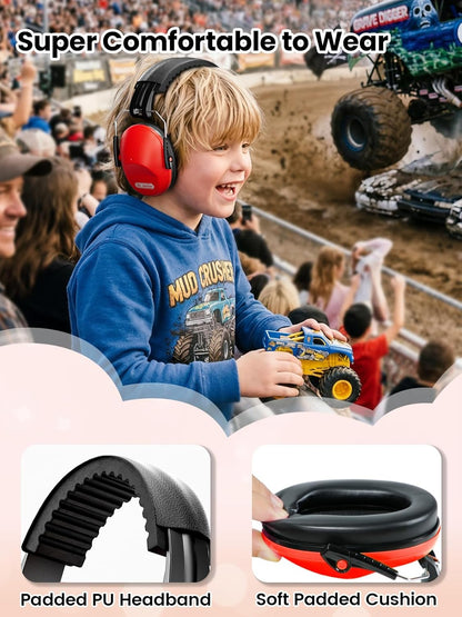 Dr.meter Ear Muffs for Noise Reduction: 27.4SNR Noise Cancelling Headphones for Kids Adults, EM100 Adjustable Hearing Protection Earmuffs for Monster Jam, Autism Sensory, Concerts, Fireworks