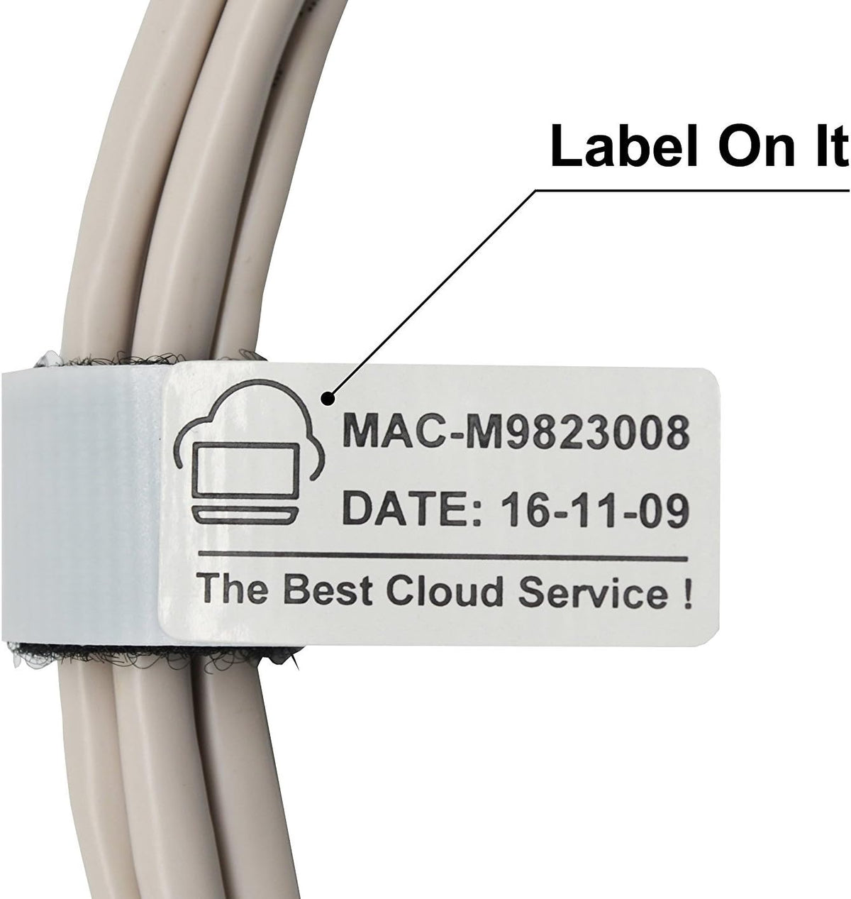 Mr-Label Unique Writable Cable Ties - Reusable Fastening Cable Straps - Identify Quickly Cable Labels - for Cord Management (Fastener)