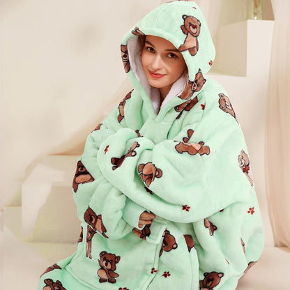 Narecte Cozy Oversized Blanket Hoodie Wearable Blanket Adults Soft Hooded Blanket Hoodie Birthday Gifts for Women Christmas - Colors B