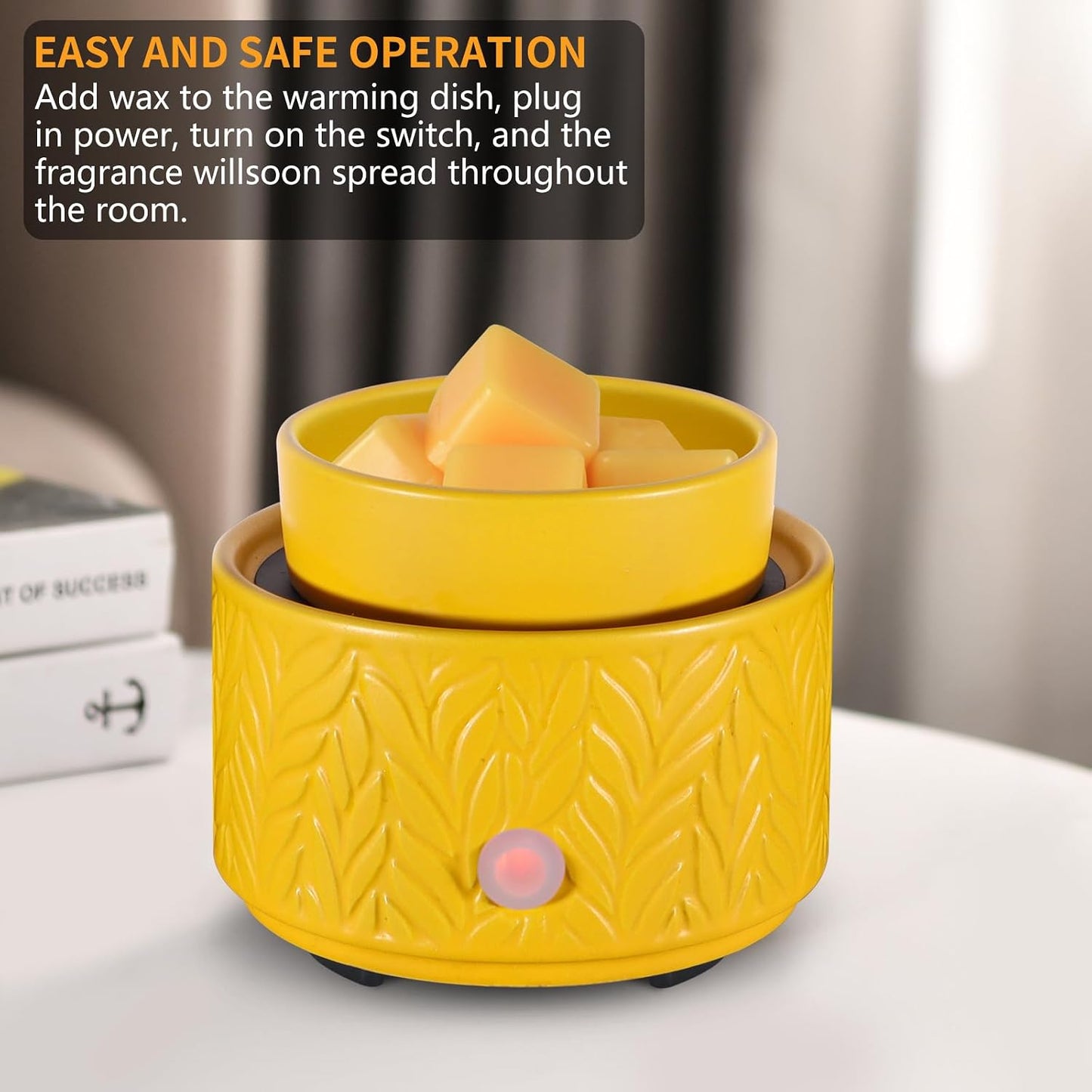 Ceramic Wax Melt Warmer, Fragrance Wax Warmer 4-in-1 Electric Candle Wax Melter and Wax Cubes for Home Office Bedroom Aromatherapy Essential Oil Burner is Birthday Gifts for Women Mom Girl(Dark Brown)