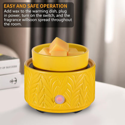 Ceramic Wax Melt Warmer, Fragrance Wax Warmer 4-in-1 Electric Candle Wax Melter and Wax Cubes for Home Office Bedroom Aromatherapy Essential Oil Burner is Birthday Gifts for Women Mom Girl(Dark Brown)