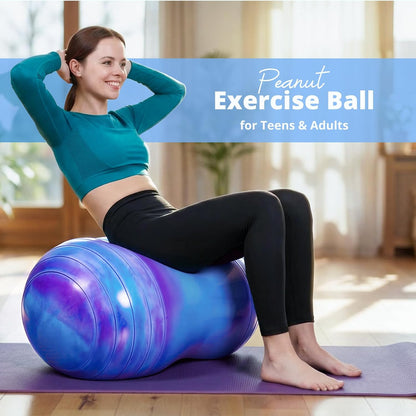 18’’/20’’ Peanut Ball for Kids & Adults, Anti-Burst Exercise Ball for Autism Sensory Training, Pregnancy & Physical Therapy, Yoga Balance Ball Chair for Fitness.