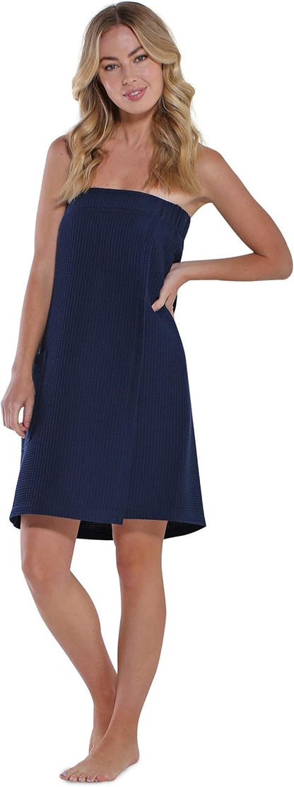 Turquaz Lightweight Knee Length Waffle Robes For Women Spa Bath Waffle
