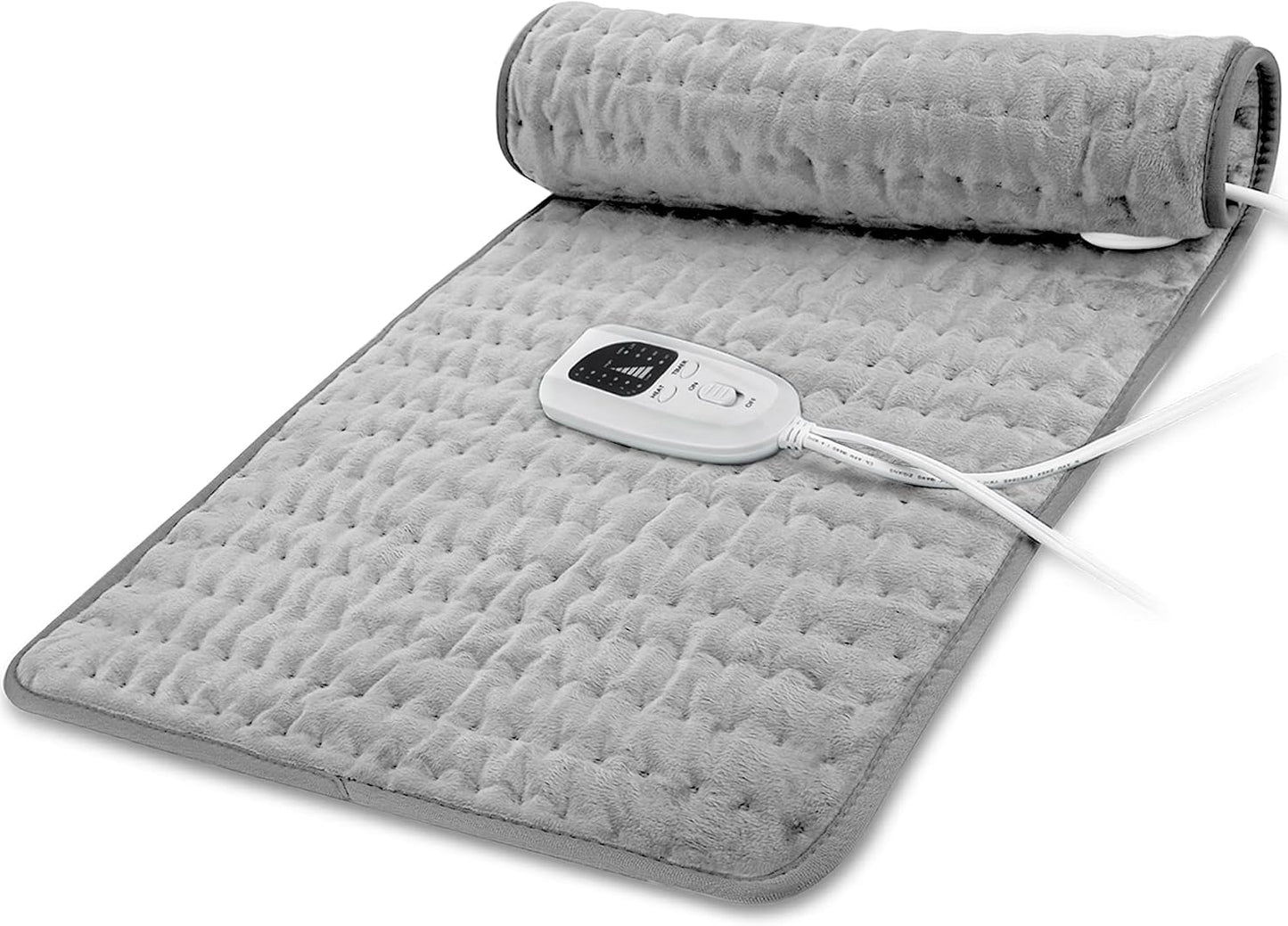 Electric Heating pad with 6 Heat Settings, Auto Shut Off, Dry Electric Heating for Back Neck Knee Arms Legs Shoulder Heat Pads for Christmas Birthday Father Mother's Day (24"X12", Gray Green)