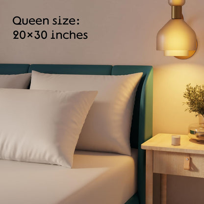 Niagara 4 Pack Waterproof Pillow Protectors Standard 20x26 Inches Smooth Zipper Premium Encasement Covers Quiet Cases Set White
