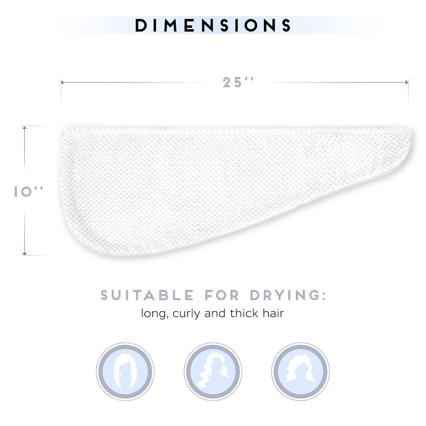 SimpleField 2 Pack Microfiber Hair Towel Wrap for Women, Anti Frizz Quick Drying Hair Turban for All Hair Style, Absorbent and Lightweight (Beige)