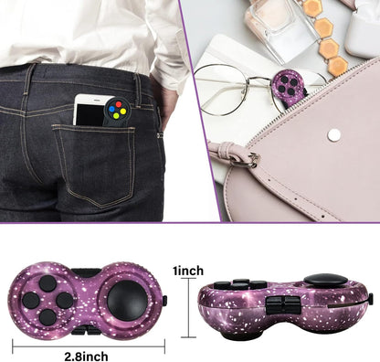 Original Fidget Toy Game, Rubberized Classical Controller Fidget Concentration Toy with 8-Fidget Functions and Lanyard - Excellent for Relieving Stress and Anxiety