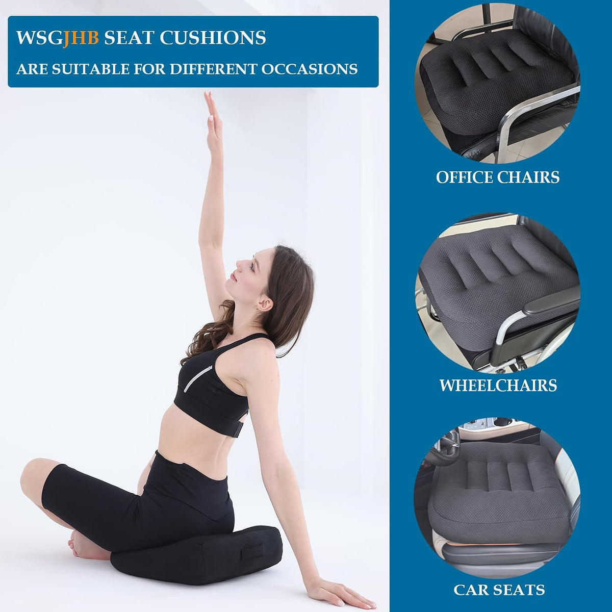 WSGJHB Car Booster Seat Cushion Posture Cushion for Long Sitting