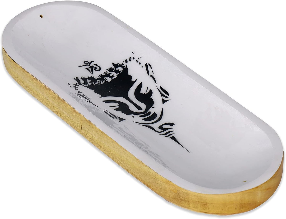 Bless-International Traditional-Handmade-Tray-Burner Wooden-Trat-Incense-Stick-Holder Ash-Catcher-Stand for-Aromatherapy-Meditation-Yoga 11x4x1.22 Inches (Wooden Tray)