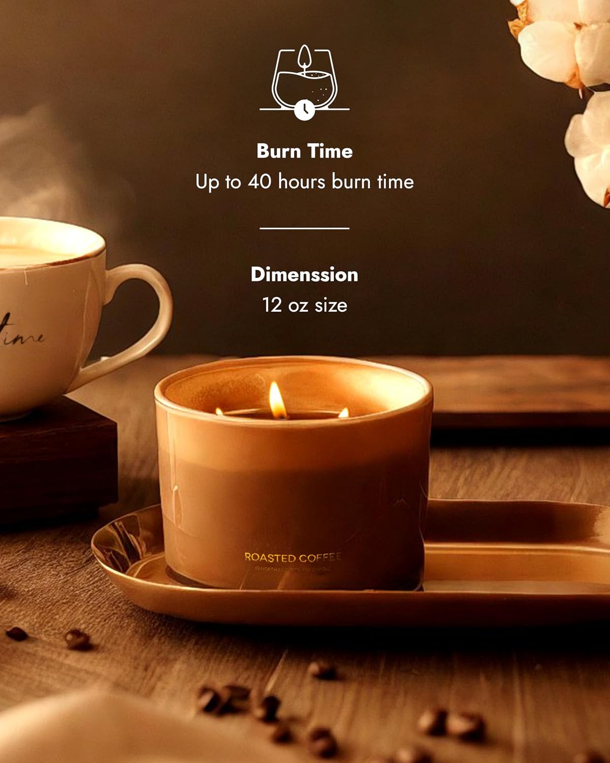 96NORTH Luxury Vanilla Soy Candles | Large 3 Wick Jar Candle | Up to 50 Hours Burning Time | 100% Natural Soy Wax | Relaxing Aromatherapy Aesthetic Candle | Housewarming Gift for Men and Women