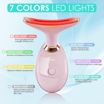 Facial Massager Face and Neck, Face 𝖲 culpting Wand Tool with 7 Color - Birthday, Christmas, Mothers Day, Valentines Day Gifts for Her Women Mom Best Friend Wife Teacher (White)