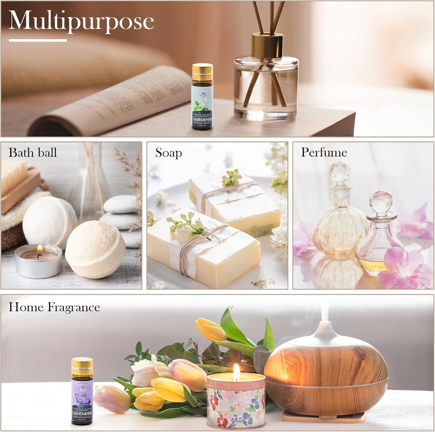 Essential Oil Set, 32 Pcs Fragrance Aromatherapy Oils for Skin, Diffusers, Home Care, Humidifier Laundry, Candle Making - Tea Tree, Sandalwood, Lavender, Vanilla, Eucalyptus and More(5mL)