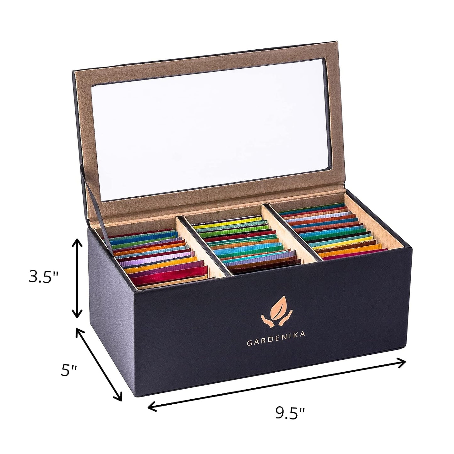 Tea Bags Variety Pack Box - Herbal and Caffeine Free Sampler Gift Set - 60 Count, 15 Different Flavors
