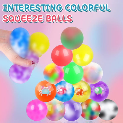 36 Pack Stress Balls, Squishy Balls, Squishy Fidget Stress Relief, Squeeze Ball for Adults Stress Relieve, Prize Box for Friends, Party Favors