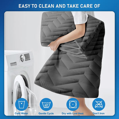 UNILIBRA Queen Mattress Protector Waterproof, Deep Pocket Mattress Pad Cover Fits to 6''-21'', Breathable Hollow Cotton Filling Quilted Mattress Protector for Queen Size