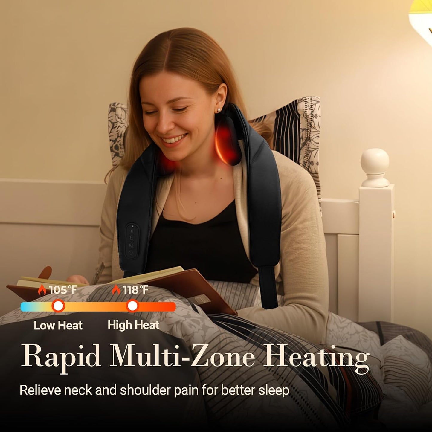 CuPiLo Cordless Neck and Shoulder Massager with Heat,HSA Store FSA Eligible