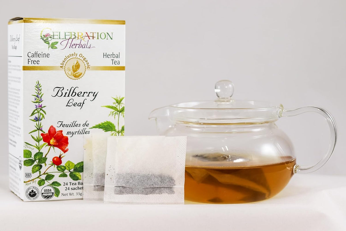 Celebration Herbals Teabags Herbal Tea Bilberry Leaf Organic, 24 Bags