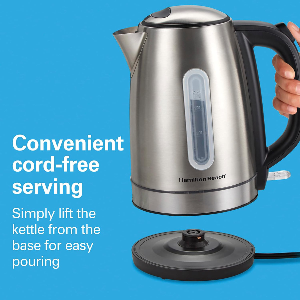 Hamilton Beach 1.7 Liter Electric Tea Kettle, Water Boiler & Heater