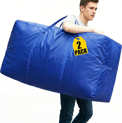 66 Gallon Extra Large Storage Bags, XXL Moving Bags with Zippers & Side Handles, Jumbo Big Storage Totes for Moving & Space-Saving Organization (Black, 66 Gallon)