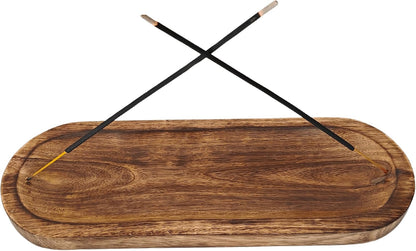 VANIYA CRAFTS® Wooden Handmade Tree of Life Design Boat Shape Incense Holder Stand Insence Tray for Home Decor Restaurant (11X4, Natural Black)