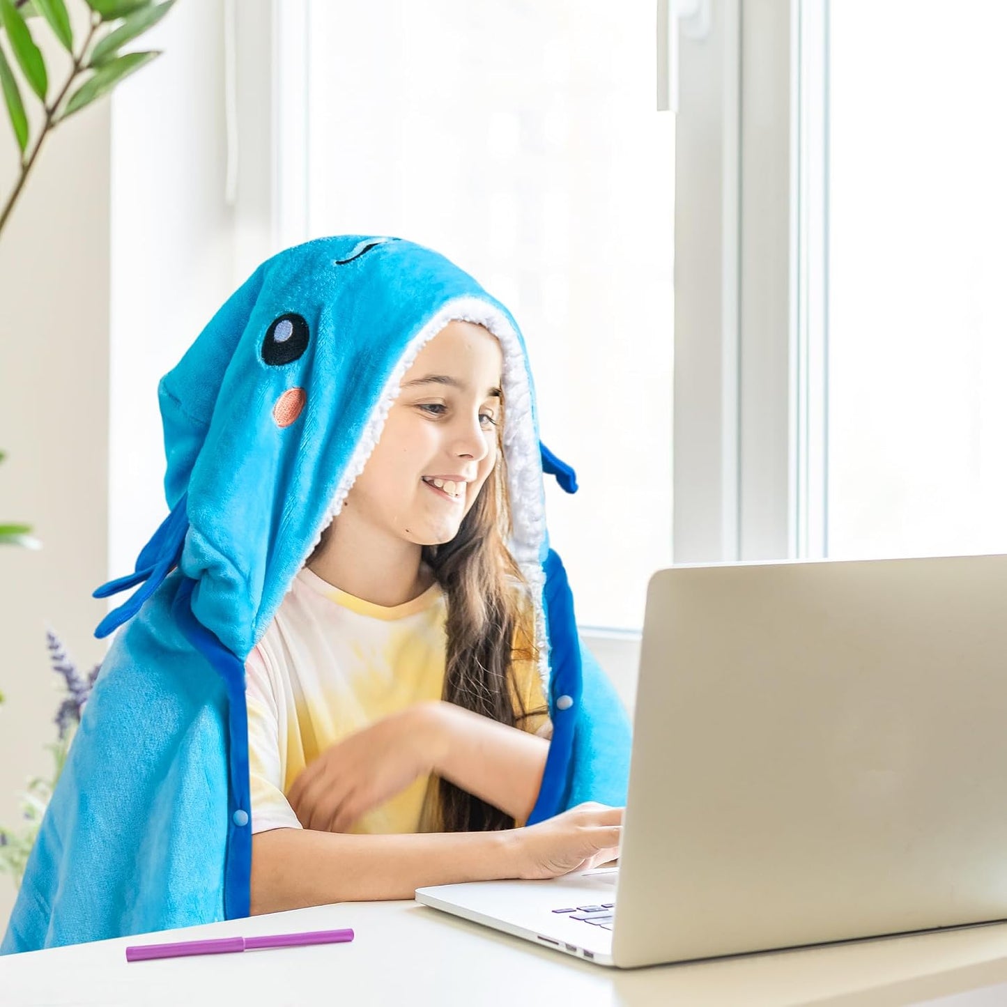 Penguin Wearable Hooded Blanket for Adults – Super Soft Warm Cozy Plush Flannel Fleece & Sherpa Hoodie Throw Cloak Wrap - Penguin Gifts for Women Adults Girls and Kids