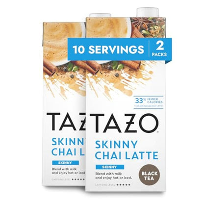 TAZO Skinny Chai Latte Concentrate, 32 oz Cartons, 2-Pack