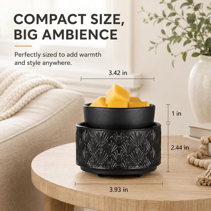 mocosa Ceramic Wax Melt Warmer, 3-in-1 Electric Wax Warmer for Scented Wax Melts, Flameless Candle Wax Burner for Home Fragrance, Bedroom Bathroom Office Decor, Gifts for Women Mom(Beige-Granular)