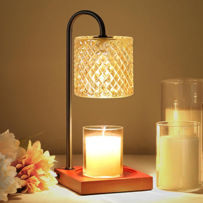 TigQiang Candle Warmer Lamp with Timer Dimmer, Birthday Gifts for Women Mom, House Warming Gifts, Elegant New Home Decor, Wax Warmer for Jar Candles, Heater Lamp for Scented Wax, Amber Glass