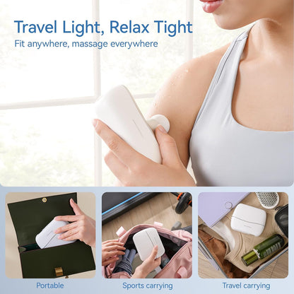 KingPavonini Mini Massage Gun with All-in-One Storage Case, Pocket-Sized Small Massage Gun Deep Tissue, 0.5 lbs Portable Percussion Massager for Travel, Gym, Gift for Women Men