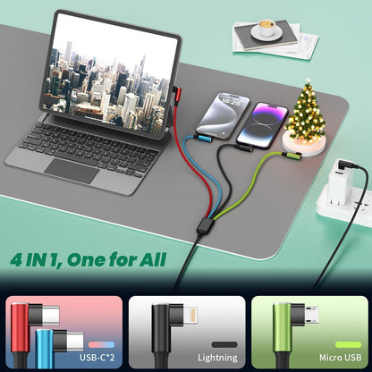 4 in 1 Multi Charging Cable, 5FT Charging Cords for Multiple Devices