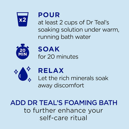Dr Teal's Epsom Salt Bath Soaking Solution, Eucalyptus and Lavender, 2 Count, 3lb Bags - 6lbs Total