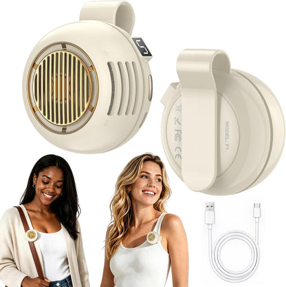 2Pack Portable Clip-On Fan for Shirt, 2.8 oz Lightweight Palm-Size Mini Fan