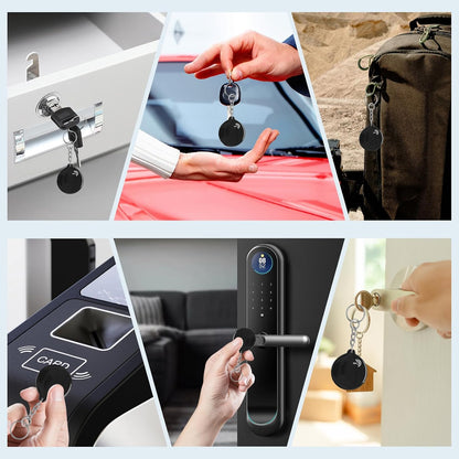 ZHAOYU 10PCS Black NFC Keychains NTAG213 Chips Programmable NFC Tags NFC Keyfobs NFC Cards，Compatible with NFC-Enabled Phones & Devices