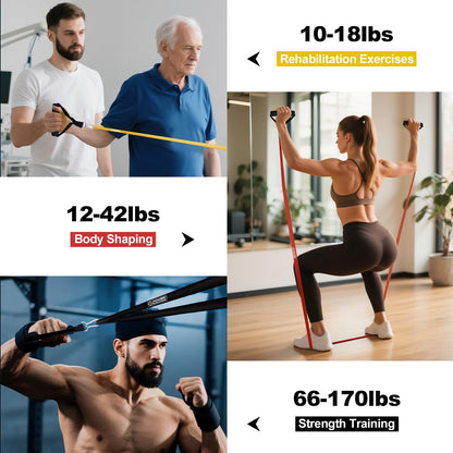 POWER GUIDANCE Resistance Bands, Set of 5 Pull Up Bands, Pull Up Assistance Bands, Exercise Bands, Resistance Bands Set for Legs, Working Out