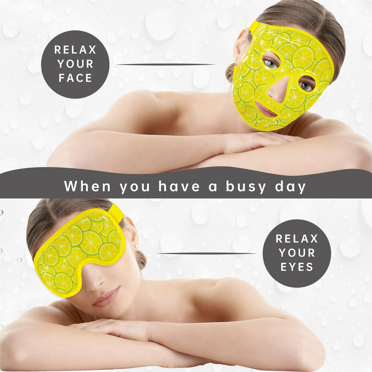 ZNÖCUETÖD Cold Face Ice Mask Facial Ice Pack, Hot Cold Compress for Face
