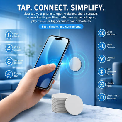 NTAG215 Blank NFC Coin Tags, 25mm Round Programmable 504 Bytes