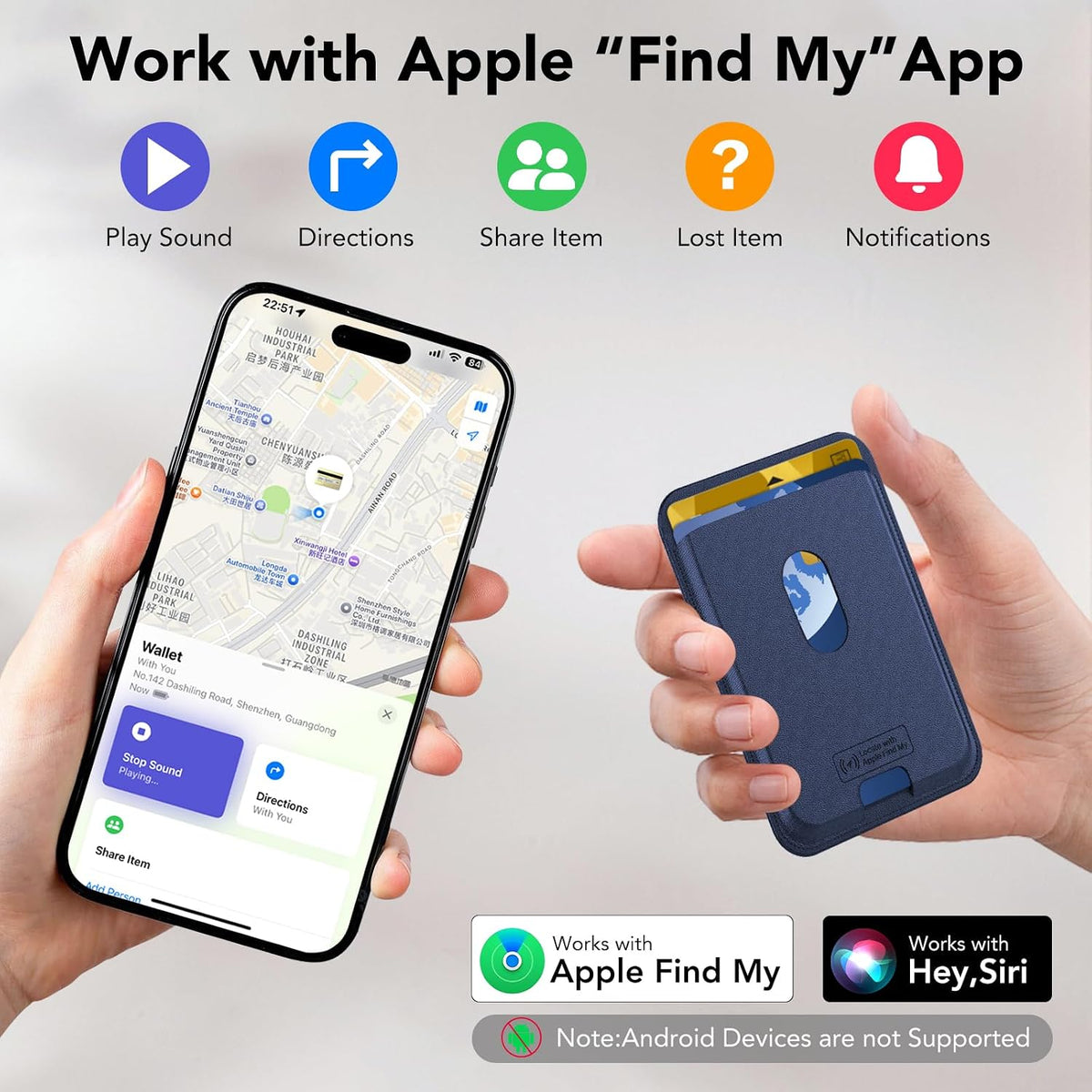 IKT for Magsafe Wallet, Work with Apple Find My Tracking, Strongest Magnetic Leather Card Holder Wallet for iPhone 17/16/15/14/13/12 Pro Max Air Plus, Wireless Charging, 3-Cards RFID Holder, Black