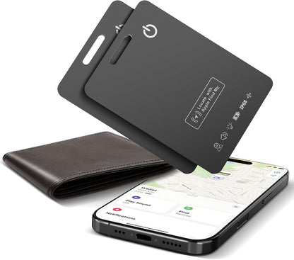 Wallet Tracker Card, Rechargeable, Works with Apple Find My