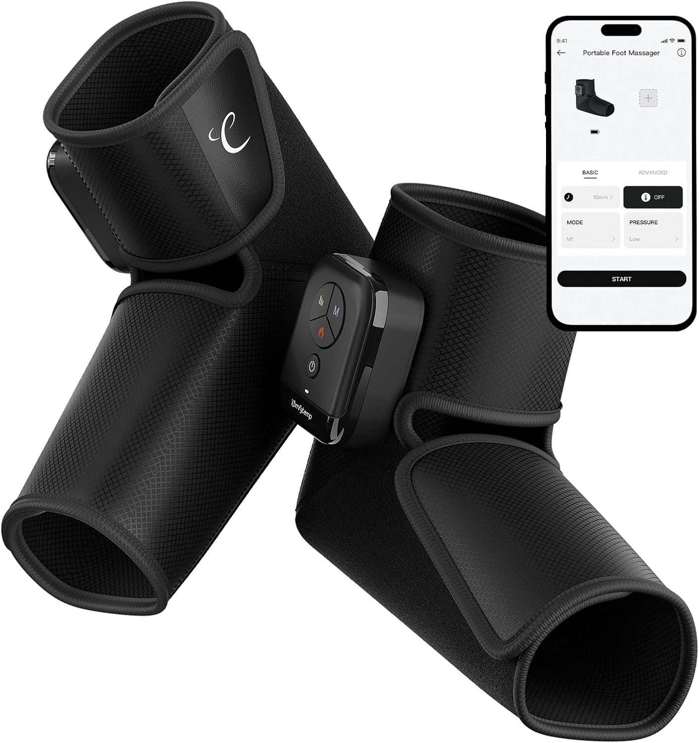 Comfytemp Portable Air Compression Foot Massager with Heat, Fathers Day Dad Gift for Men, FSA Eligible HSA, Cordless Ankle Compression Boot for Circulation and Pain Relief (1 Pack, Fits Size 6 to 10)