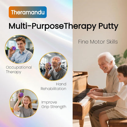6 Pack Theramandu Therapy Putty for Teens and Adults, Hand Strengthening and Sensory Therapy Putty for Exercise, Non-Toxic Hand Putty, 6 Different Resistances, 3 Ounces of Each Putty