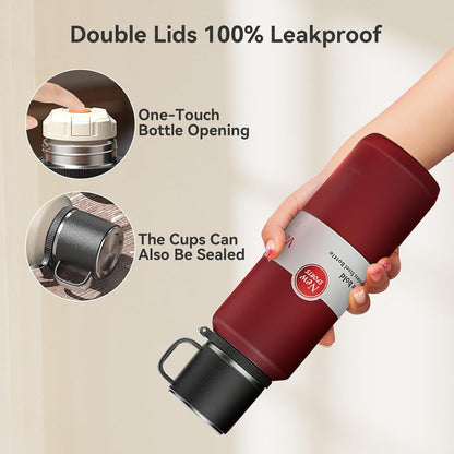 Stainless Steel Insulated Tea Infuser Bottle, Vacuum Insulated Water Bottle, Tea Tumbler with Separate Tea Compartment, 24-Hrs Insulation Commute Travel (White,32oz/1000ml)