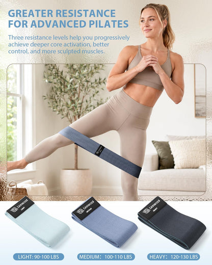 LIONSCOOL Pilates Ring Set – 14" Anti-Deformation Magic Circle with Padded Handles, Mini Ball, Resistance Bands, Guide & Bag