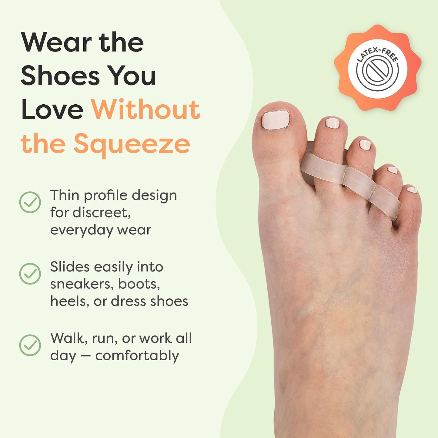 ZenToes Hammer Toe Corrector for Women & Men | Triple Loop Gel Toe Spacers & Separators | Realign Bent, Crooked, Curled, Claw, Hammertoes | Firm Support for Straightening | 4 Pack, Clear