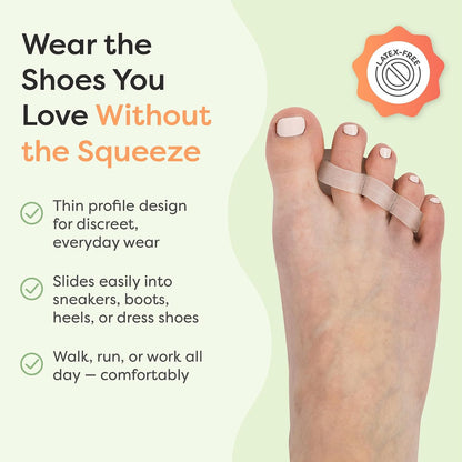 ZenToes Hammer Toe Corrector for Women & Men | Triple Loop Gel Toe Spacers & Separators | Realign Bent, Crooked, Curled, Claw, Hammertoes | Firm Support for Straightening | 4 Pack, Clear