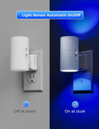 L LOHAS LED Night Light, Amber Nightlight, Dimmable Night Light 100LM, Light Sensor, Yellow Nightlight, Sleep Light for Kids, Soft & Warm Light for Bedroom, Hallway, Bathroom, 2 Pack