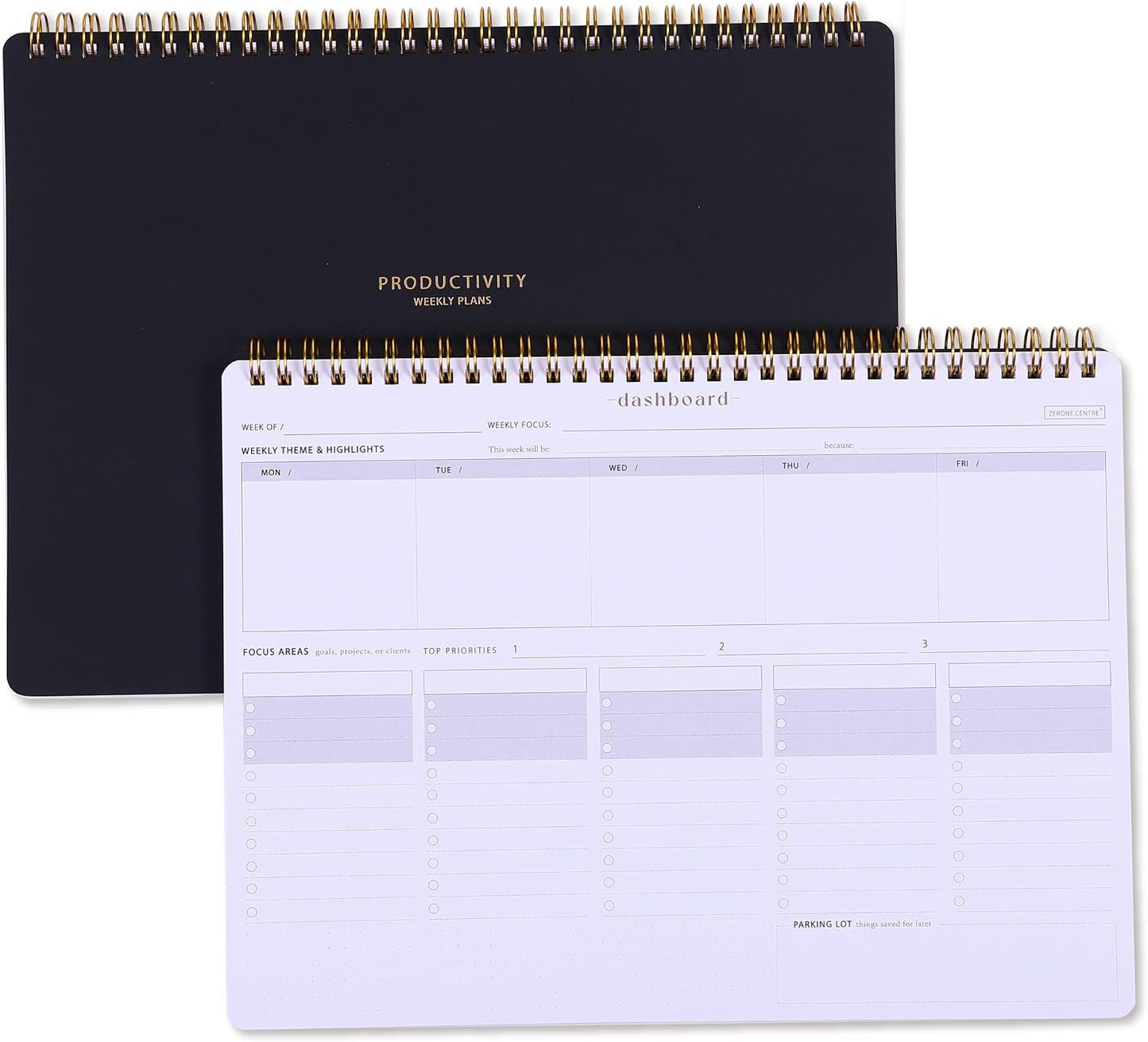 Sunday Start Weekly Planner with Habit Tracker - 8.5×11" Professional Productivity Tools to Organize Your Daily Tasks, Goals, Projects - Dashboard Desk Pad - ADHD To-Do List Notepad