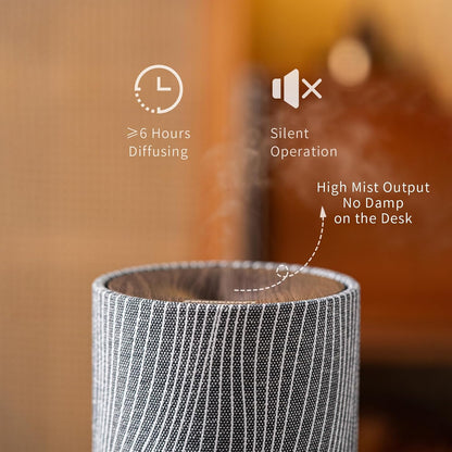 Essential Oil Diffuser with Fabric Cover and Night Lamp | 200ml, Quiet, Ultrasonic Scent Diffusing & Humidifying, Auto Shut-Off, Ambient Lighting, Candle Light Mode