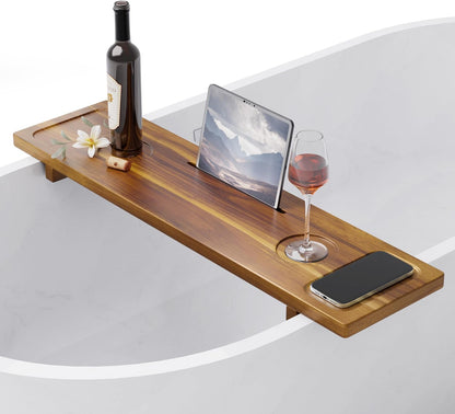 Acacia Large Bath Tray for Tub 34.6"x9" Wooden Bathtub Caddy Tray