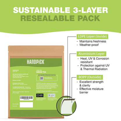 HANDPICK, Organic Chamomile Tea Bags (100 Herbal Tea Bags) Caffeine Free| Premium Floral Chamomile Herbal Tea in Eco-Conscious Teabags | Direct from Source
